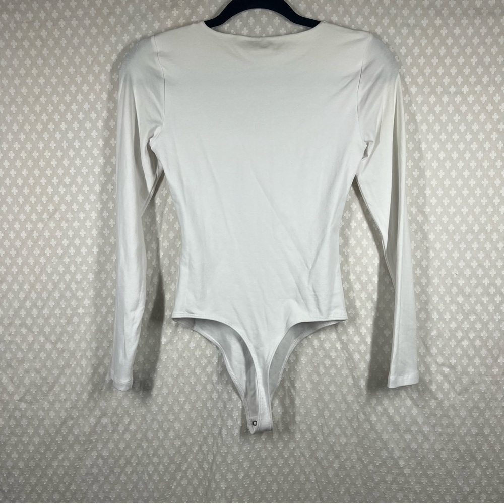 Abercrombie‎ & Fitch NWT White Square Neck Long Sleeve Bodysuit - Picture 6 of 6